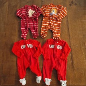 ⭐Newborn Caters Baby Boy onsies Bundle Set of 4 Dog and bear onsies⭐
